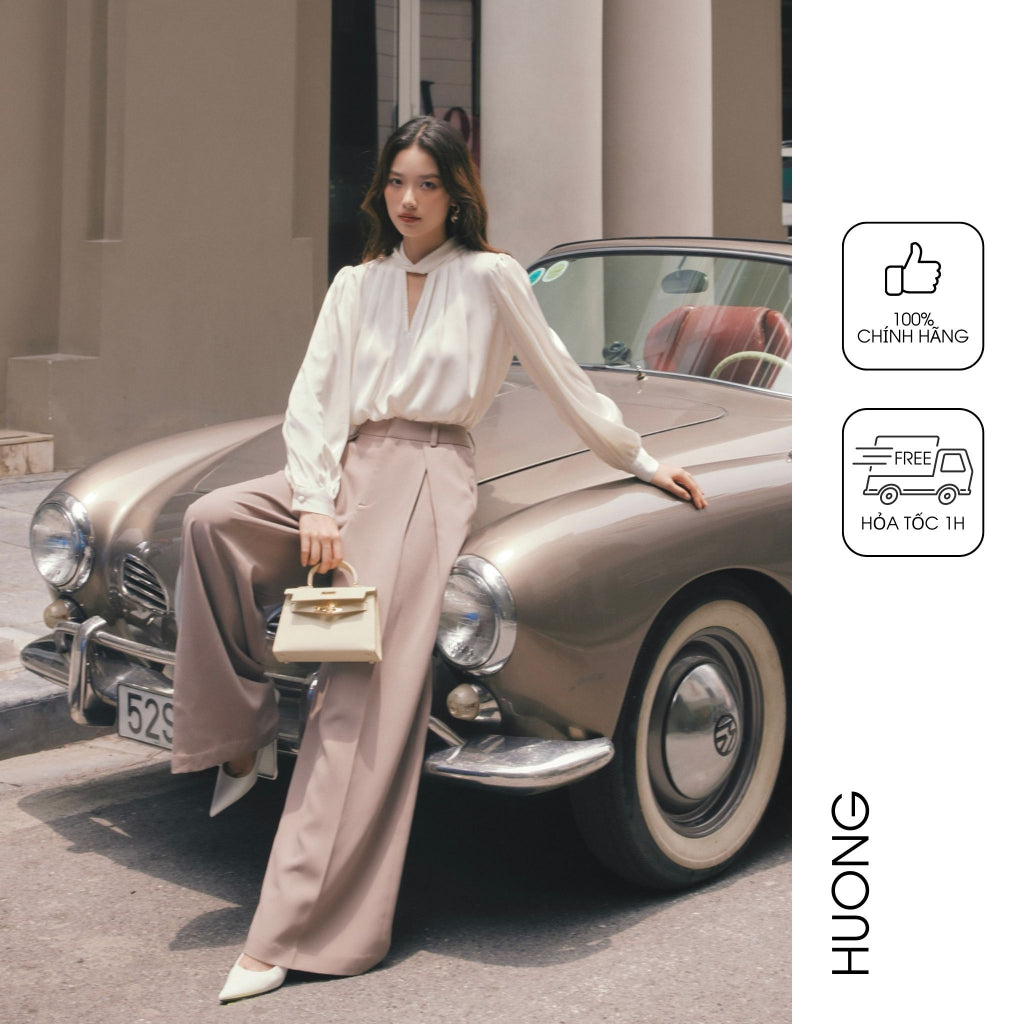 HUONG BOUTIQUE pleated straight-leg pants HBQ108