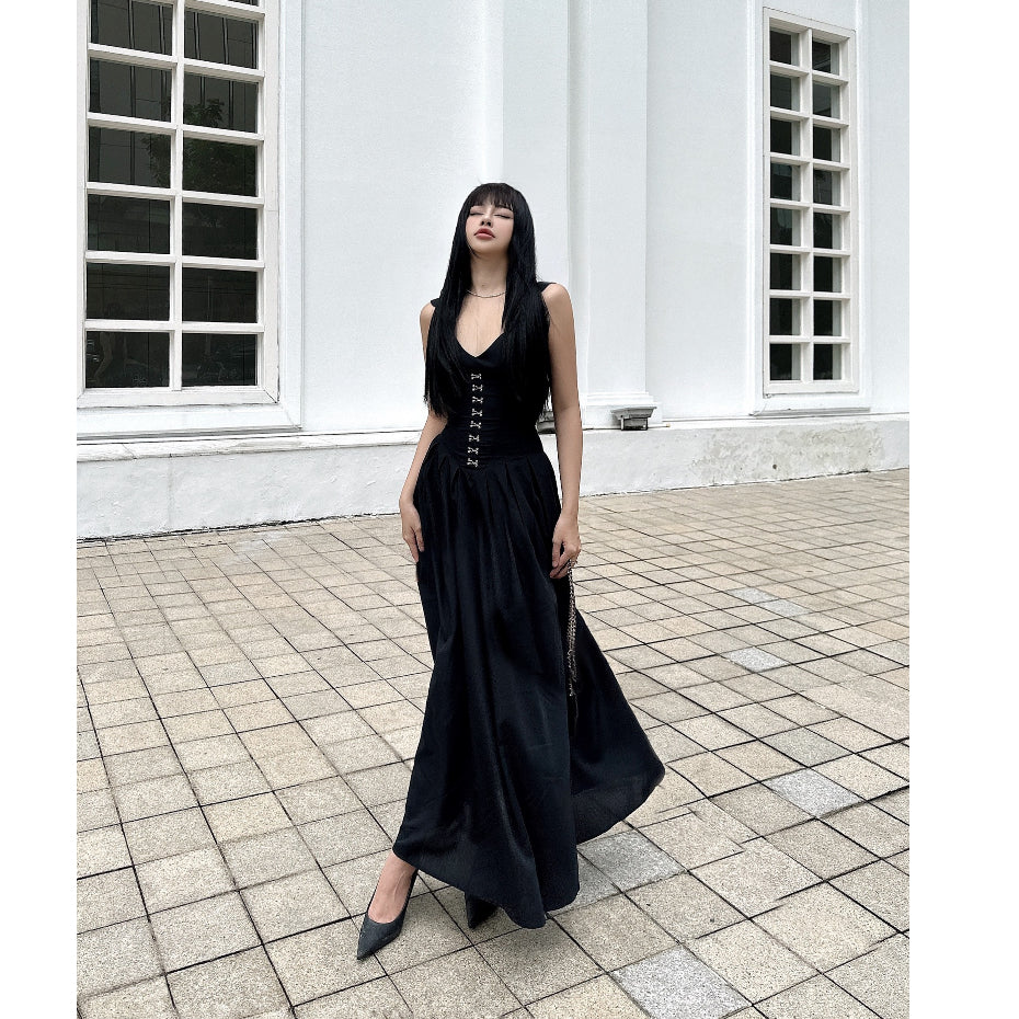 Corset Solitude 2-String Maxi Swing Dress LSEOUL V23081571 Elegant Party Dress 