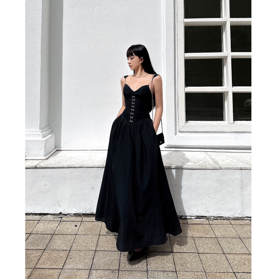 Corset Solitude 2-String Maxi Swing Dress LSEOUL V23081571 Elegant Party Dress 