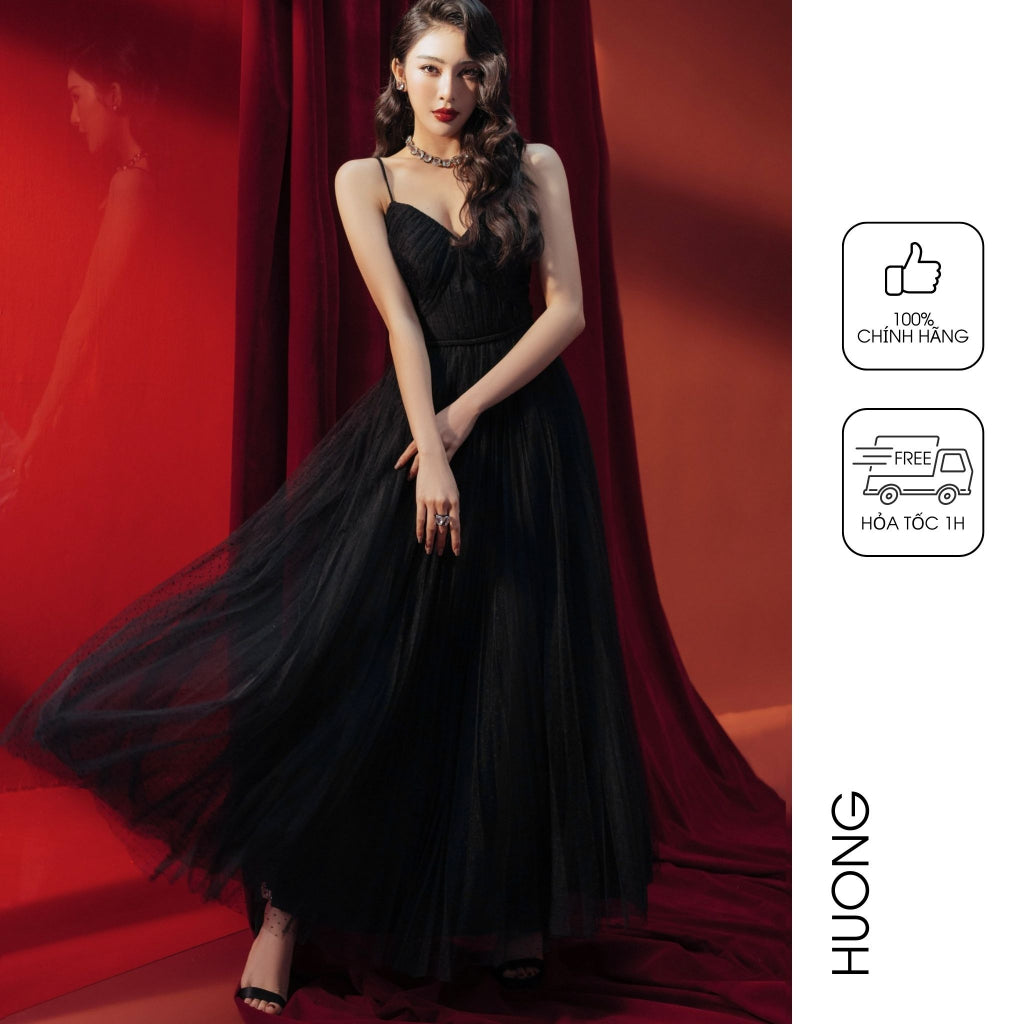 Black Swan Lace Maxi Dress HUONG BOUTIQUE HBLOVE362