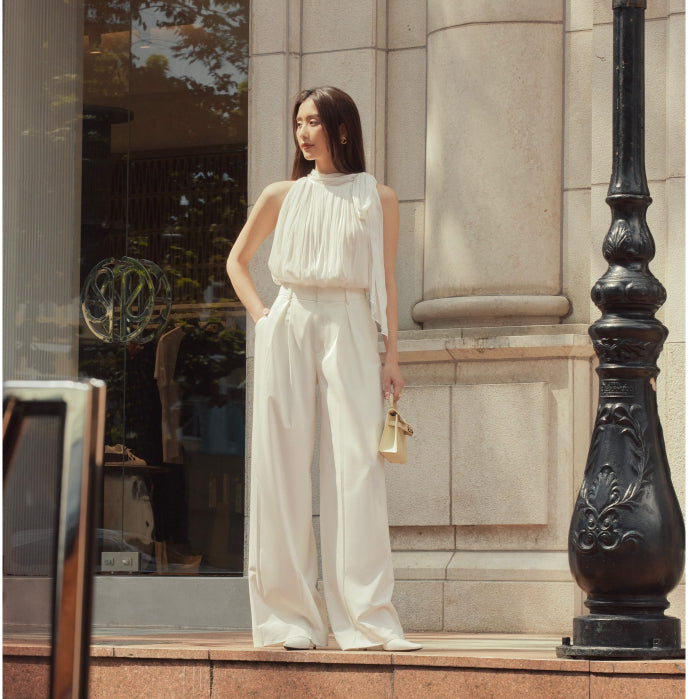 Camila Trousers HUONG BOUTIQUE white pants HBQ114