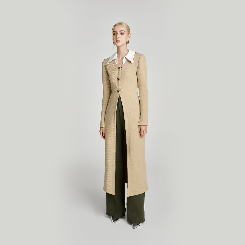 DEAR JOSÉ - MESSAGE FROM THE MOON long coat in cream knit