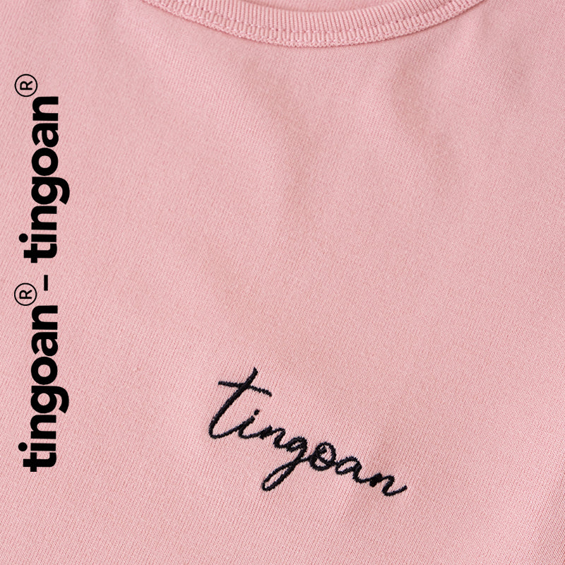 TINGOAN® - Áo phông hồng dáng ôm vừa thêu chữ “TINGOAN” TSHIRT/PK