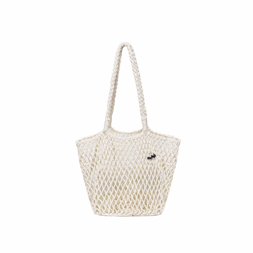 LIDER BOUJEE CROCHET NET TOTE BAG - White/Black