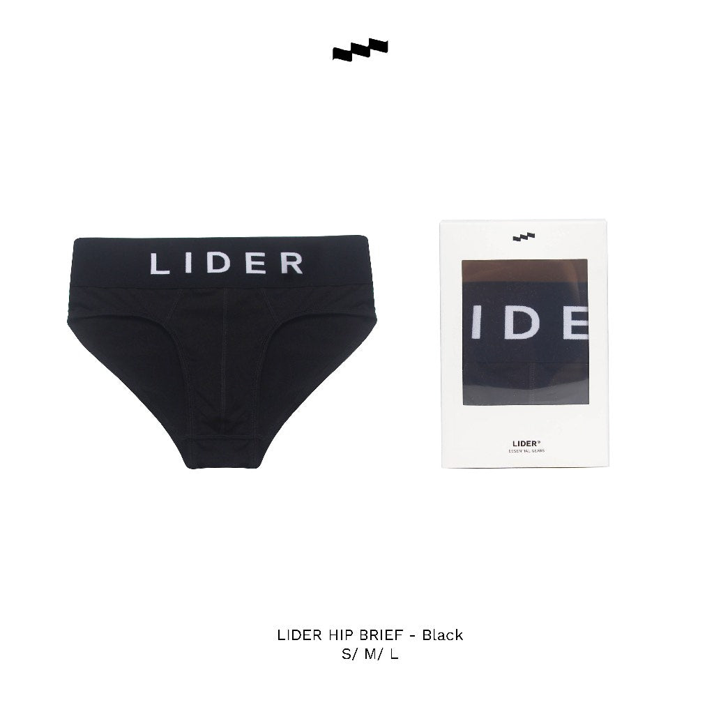 LIDER HIP BRIEF Men's Big Waist Underwear - Black/White