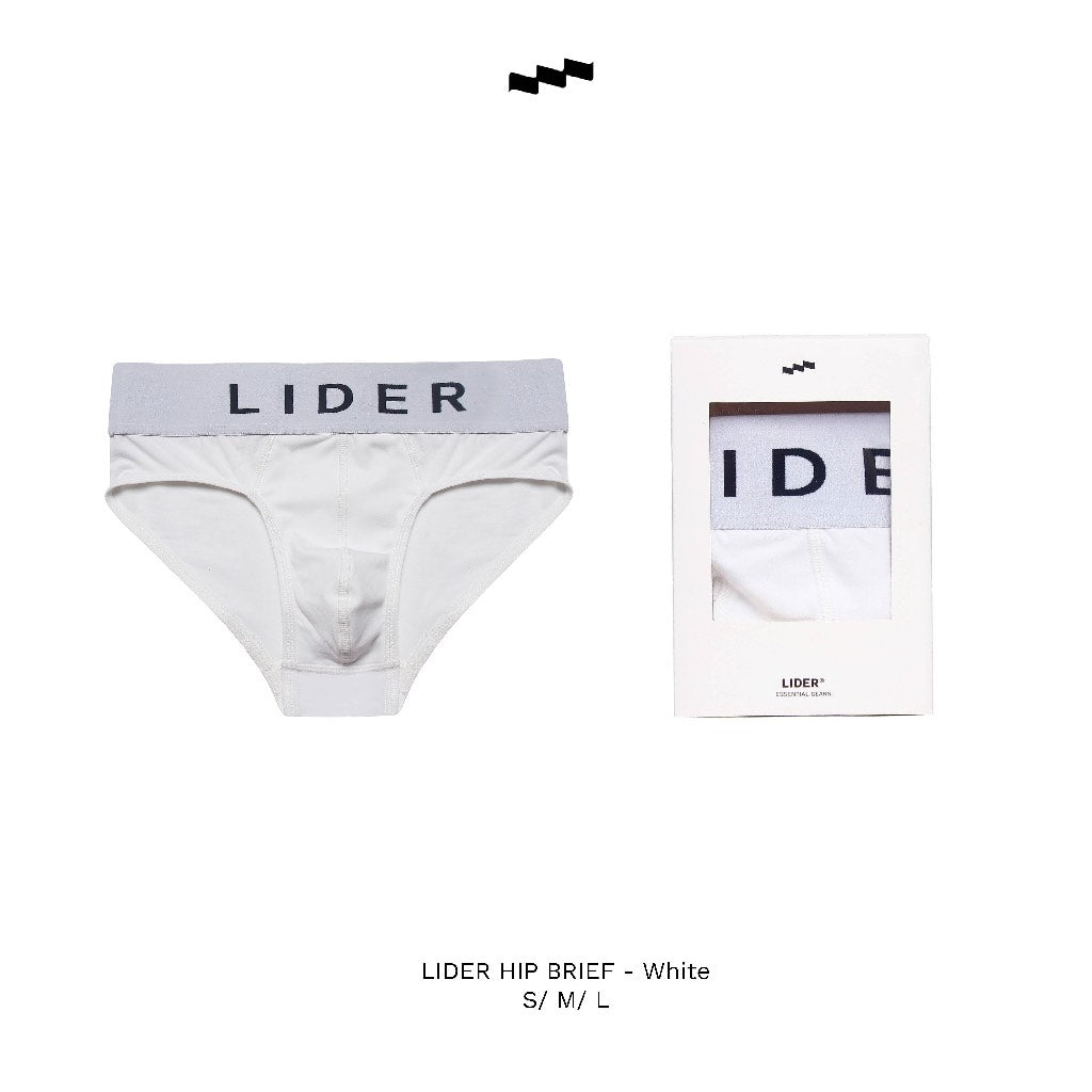 LIDER HIP BRIEF Men's Big Waist Underwear - Black/White