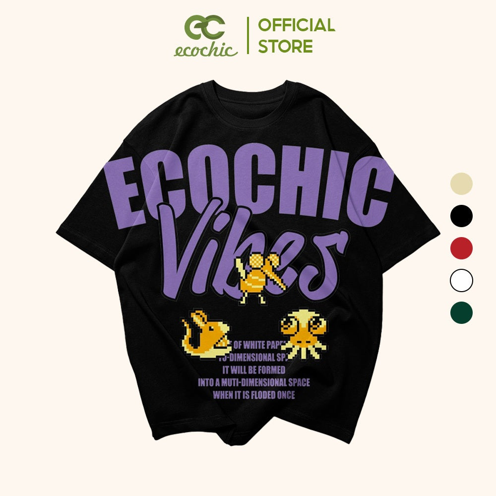 Áo Phông ECOCHIC VIBES Tee Local Brand Chính Hãng Unisex Form Rộng Oversize Premium Cotton 100% D720