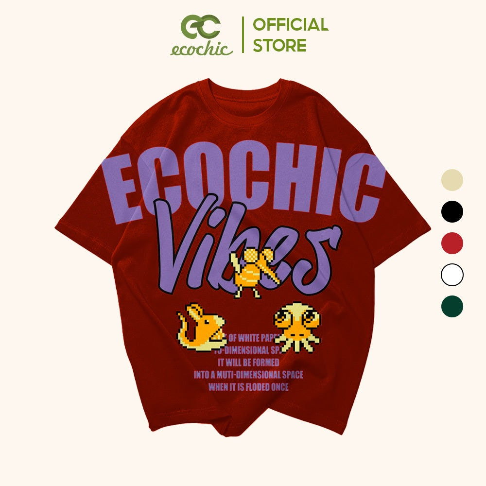 Áo Phông ECOCHIC VIBES Tee Local Brand Chính Hãng Unisex Form Rộng Oversize Premium Cotton 100% D720