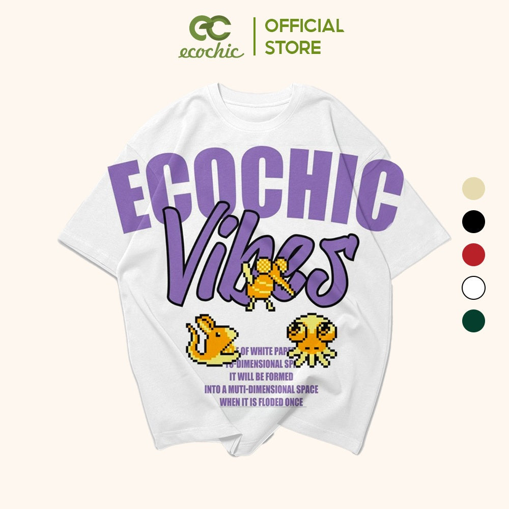 Áo Phông ECOCHIC VIBES Tee Local Brand Chính Hãng Unisex Form Rộng Oversize Premium Cotton 100% D720