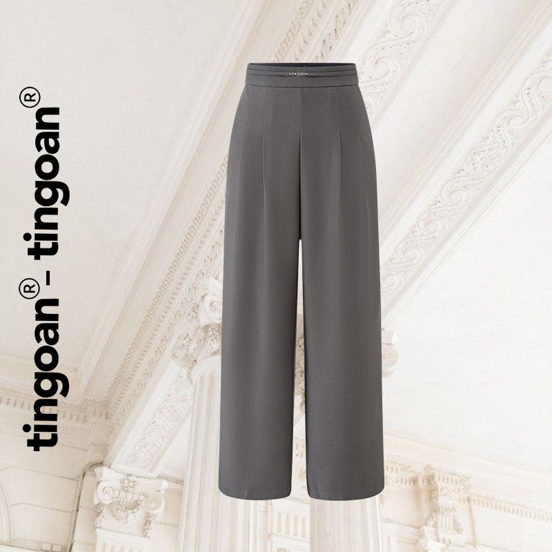 TINGOAN® - Quần dài xám cạp cao đính logo TINGOAN® CHEN CHEN PANTS/GR PHIÊN BẢN MỚI NHẤT T6/2024