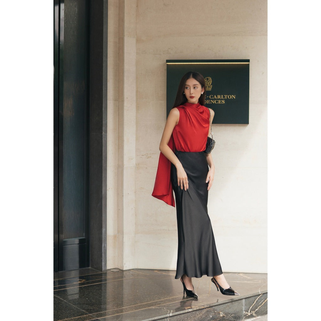 Chân váy lụa midi Charlotte Midi Skirt HUONG BOUTIQUE HBZ490