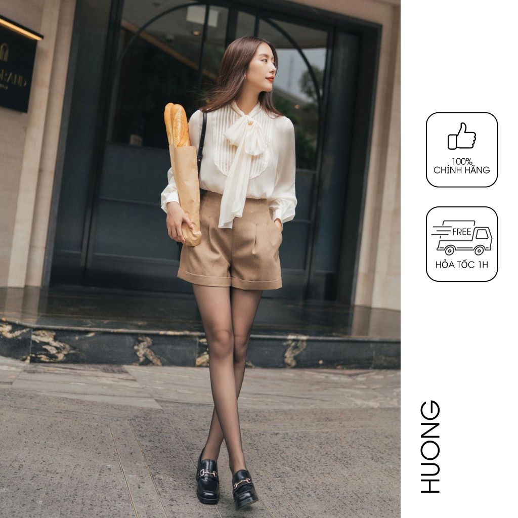 Brown shorts Olivia Shorts HUONG BOUTIQUE HBQS56