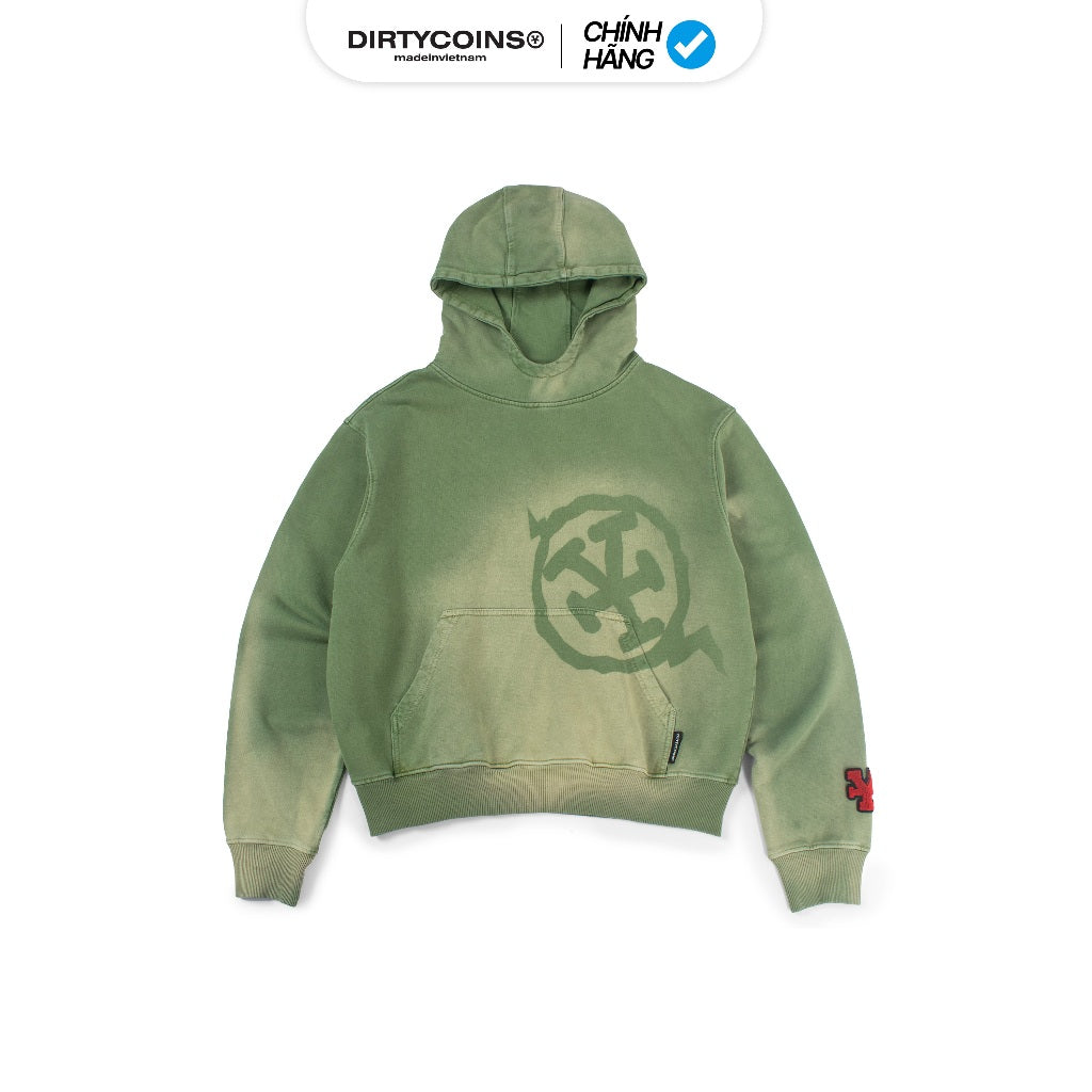 DirtyCoins Logo Washed Hoodie - Green