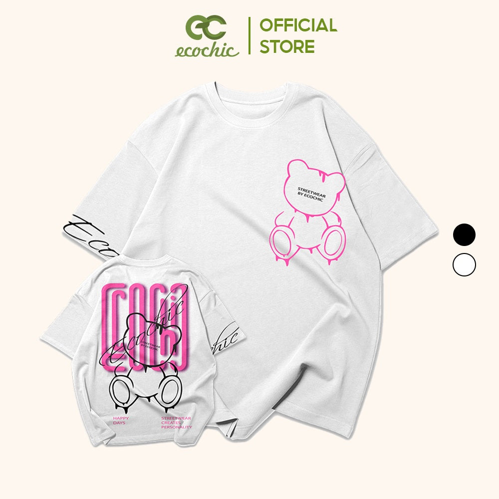 ECOCHIC PINKY TEDDY BEAR T-Shirt Tee Local Brand Genuine Unisex Loose Form Oversize Premium Cotton 100% F020 