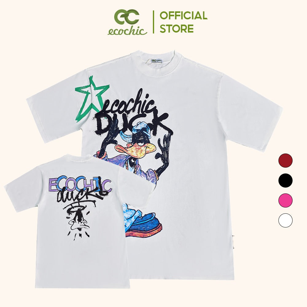 ECOCHIC DAFFY DUCK T-Shirt Tee Local Brand Genuine Unisex Loose Form Oversize Premium Cotton 100% D875 