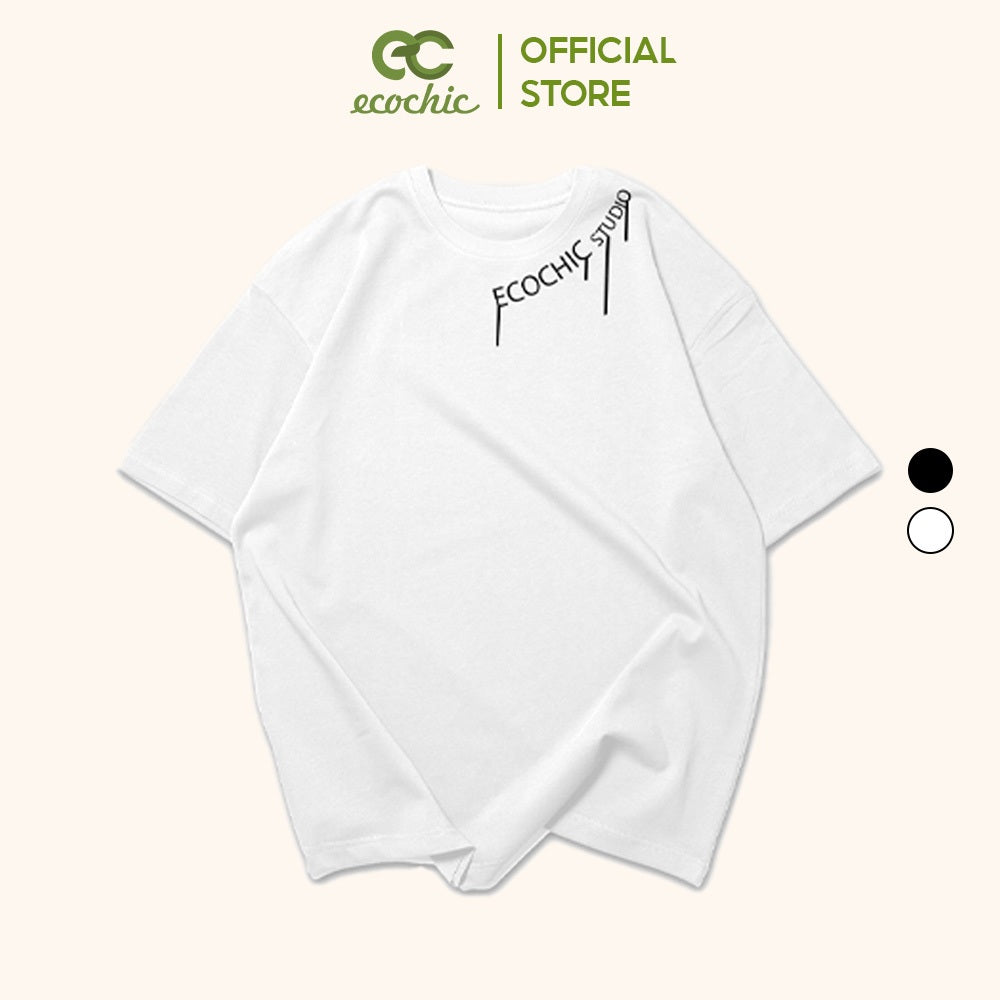 ECOCHIC EMBROIDER Plain T-Shirt Tee Local Brand Genuine Unisex Loose Form Oversize Premium Cotton 100% F138 