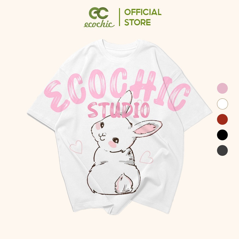 ECOCHIC PINKY RABBIT Tee Local Brand Authentic Unisex Oversize Premium Cotton 100% F184