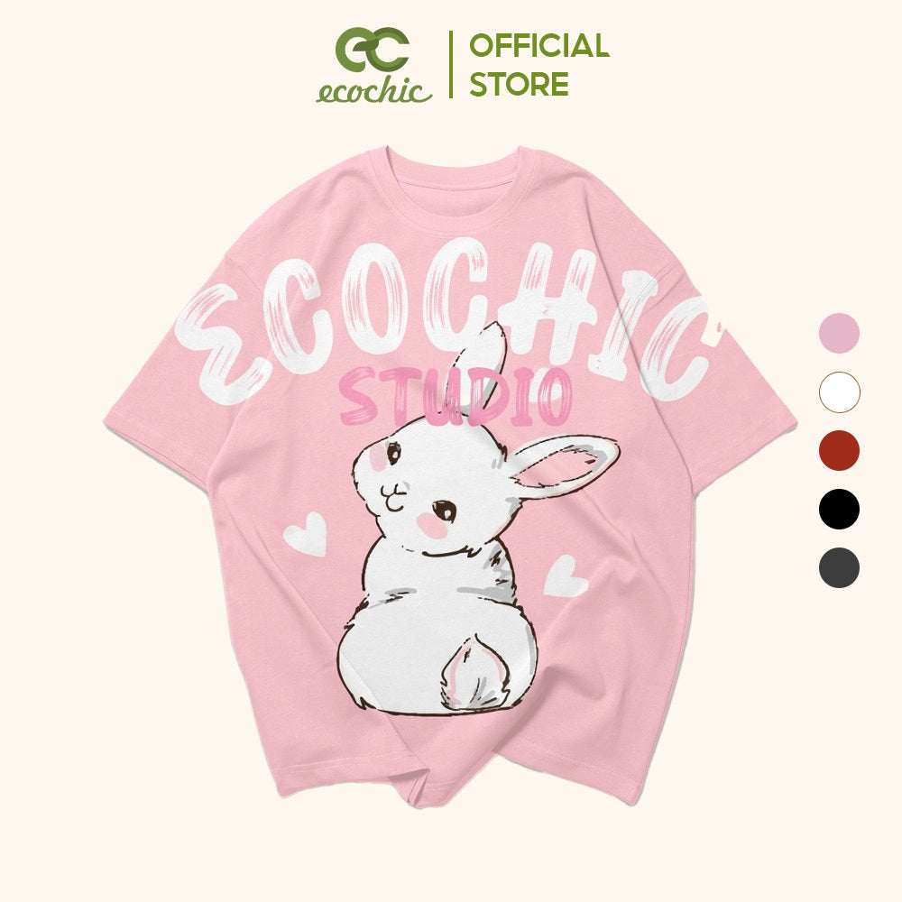 ECOCHIC PINKY RABBIT Tee Local Brand Authentic Unisex Oversize Premium Cotton 100% F184