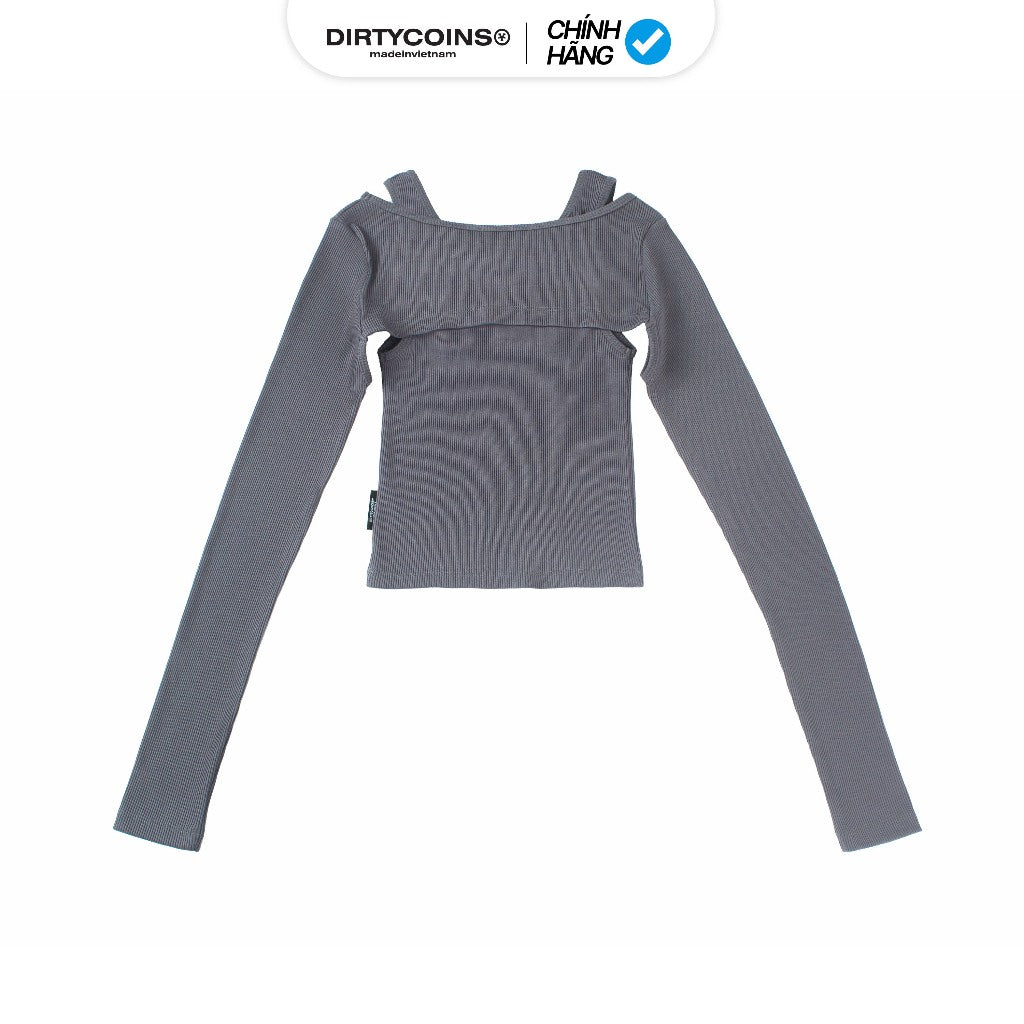 Áo Thun DirtyCoins Ribbed L/S Crop Top - Grey