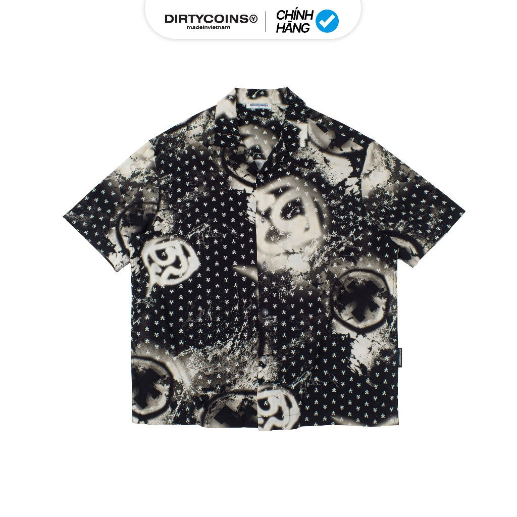 DirtyCoins Watercolor All Print Shirt - Black