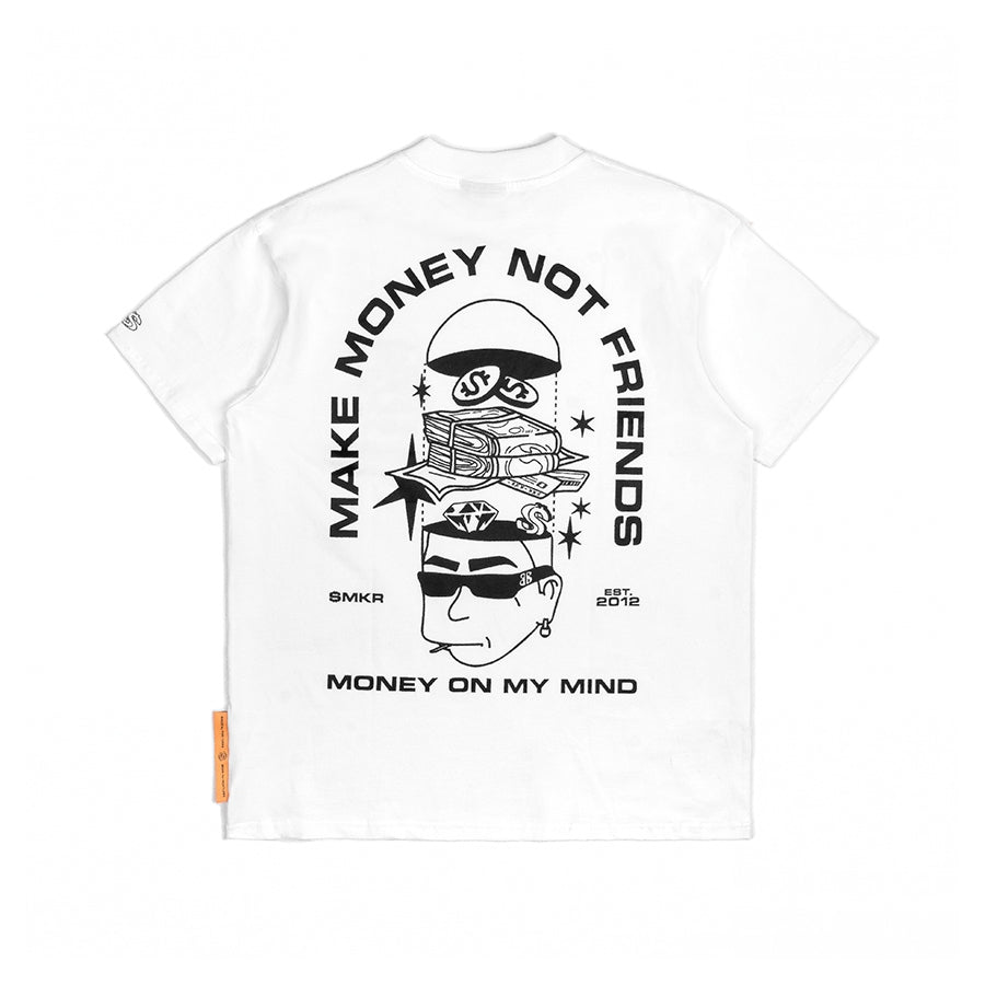 [SMAKER] Áo thun cotton unisex nam nữ màu trắng in hình Andree Right Hand- MONEY ON MY MIND TEE IN WHITE