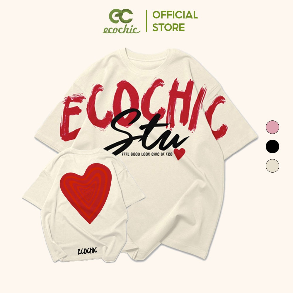 ECOCHIC SIGNATURE T-Shirt Tee Local Brand Genuine Unisex Loose Form Oversize Premium Cotton 100% F206 