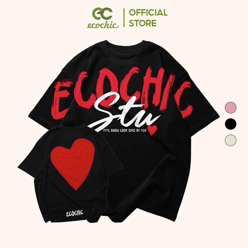 ECOCHIC SIGNATURE T-Shirt Tee Local Brand Genuine Unisex Loose Form Oversize Premium Cotton 100% F206 