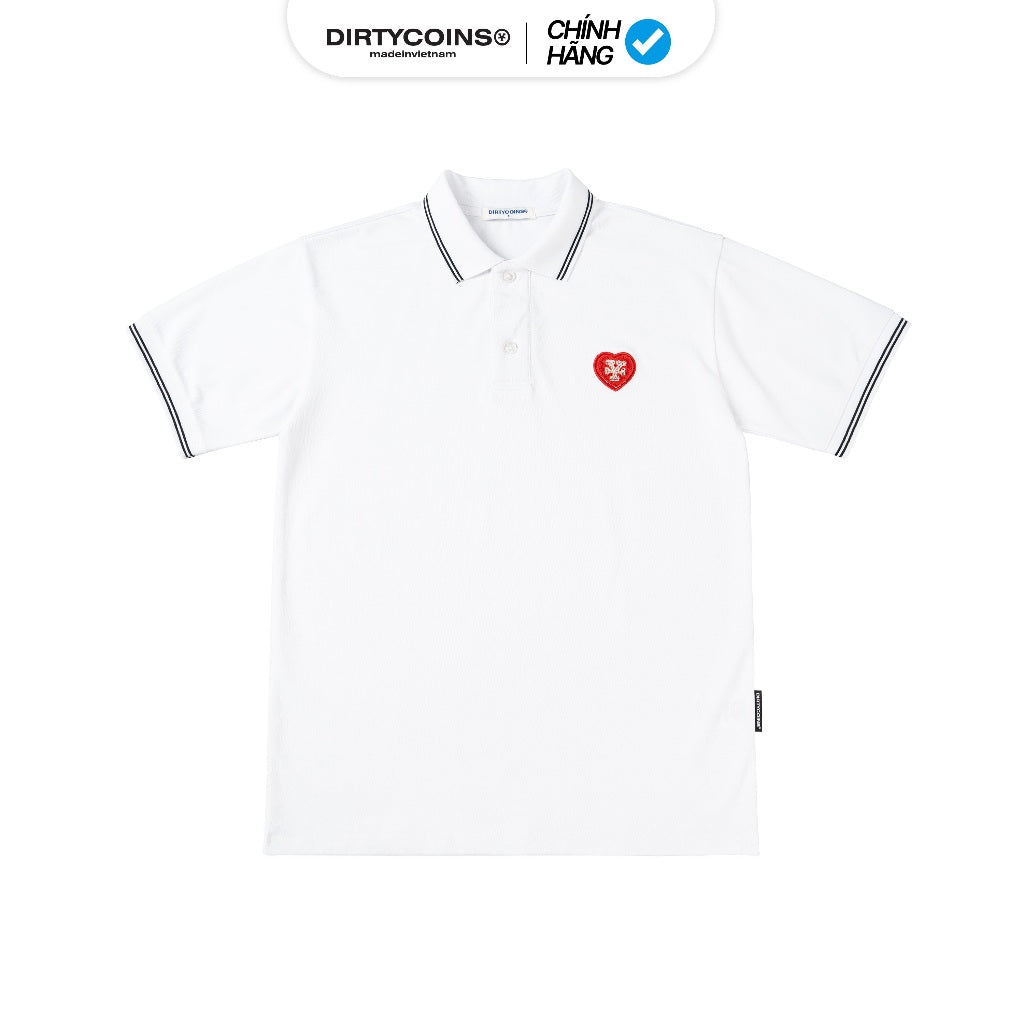 DirtyCoins Heart Patch Regular Polo T-Shirt