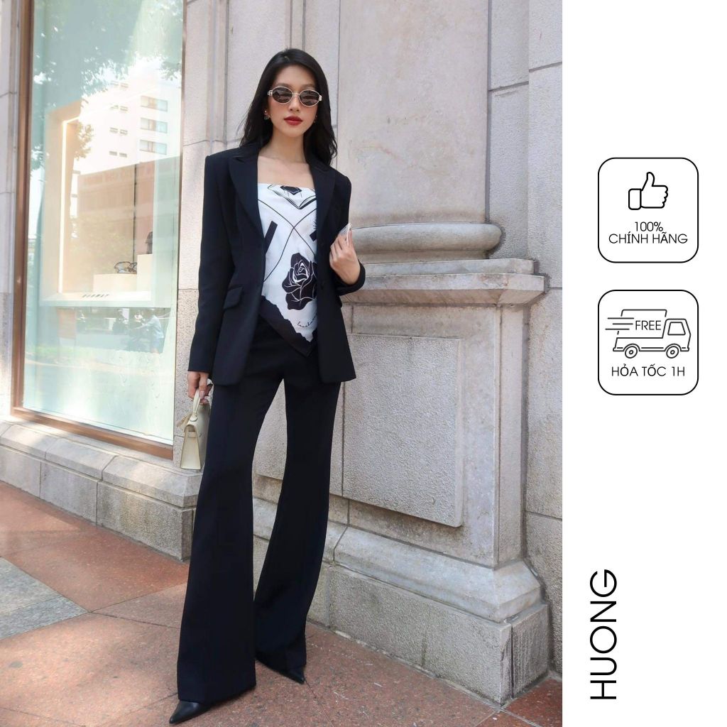 HUONG BOUTIQUE black tuxedo blazer HBVEST235