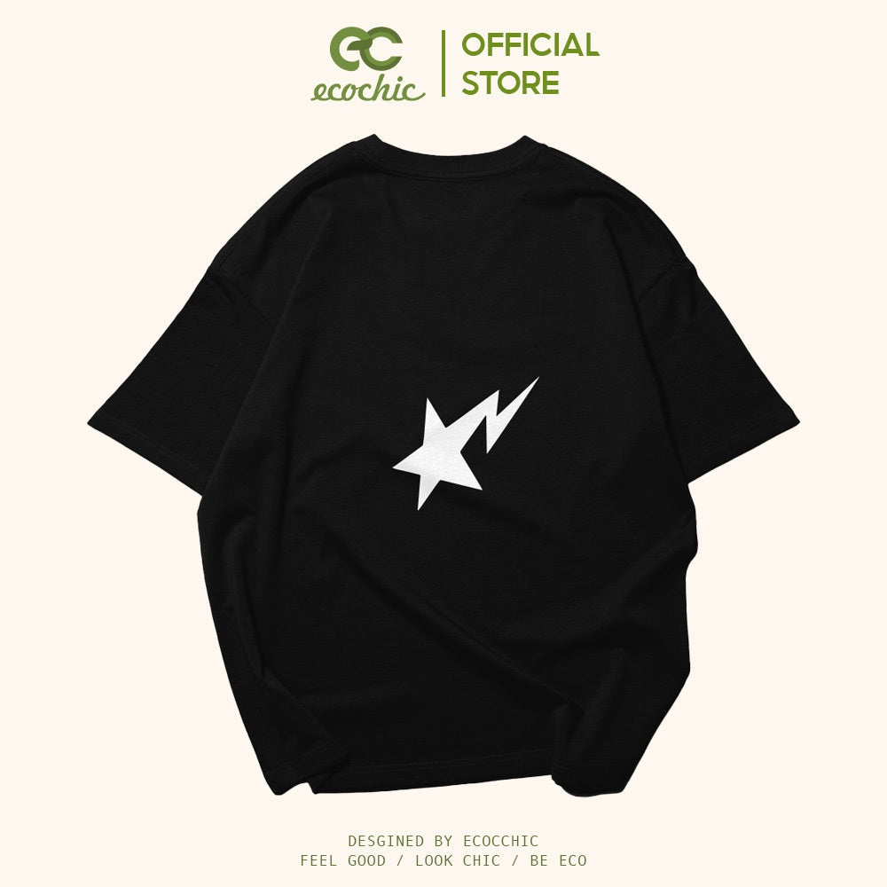 ECOCHIC BACK-STAR T-Shirt Tee Local Brand Genuine Unisex Loose Form Oversize Premium Cotton 100% F354 