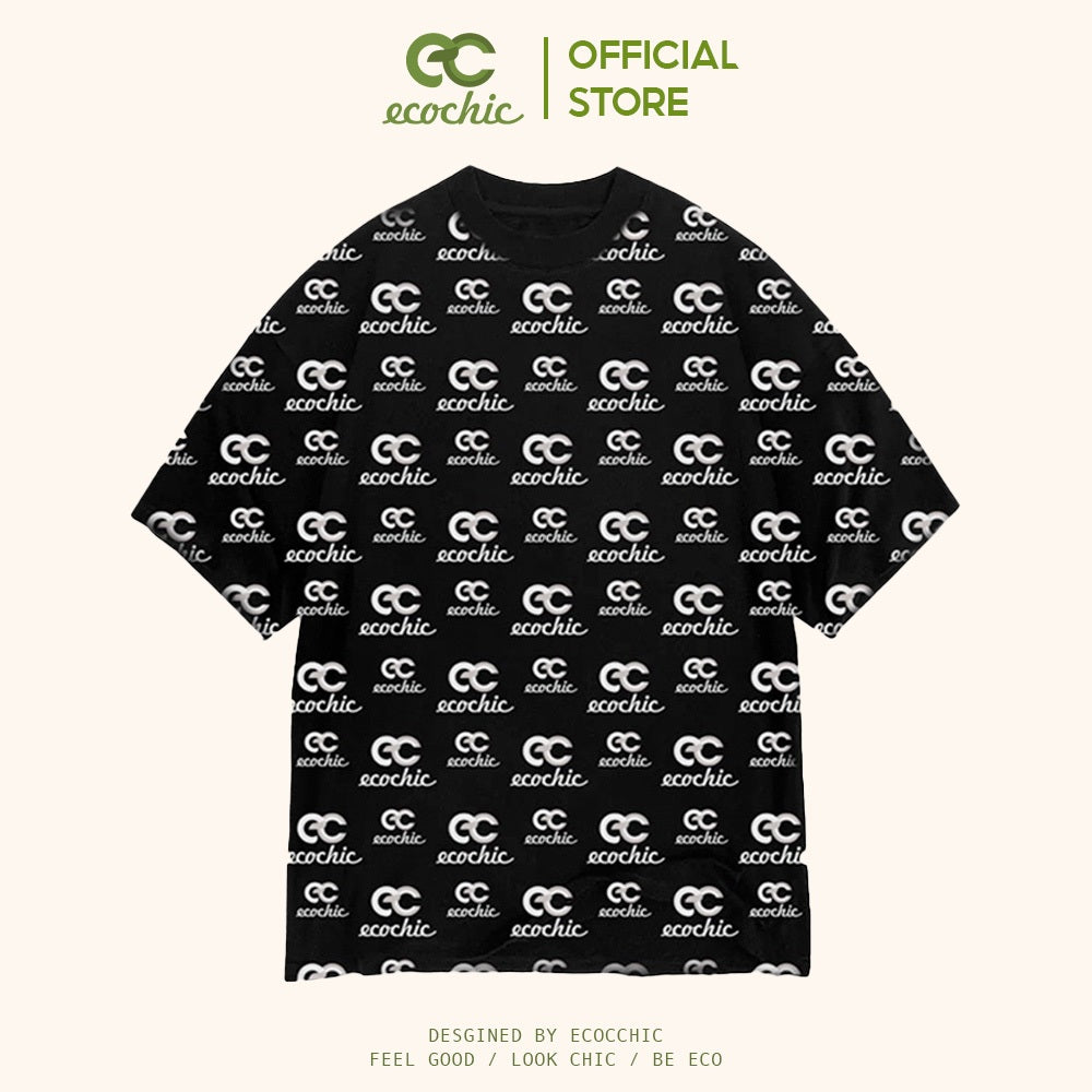 ECOCHIC PRINT LOGO T-Shirt Tee Local Brand Genuine Unisex Loose Form Oversize Premium Cotton 100% D863 