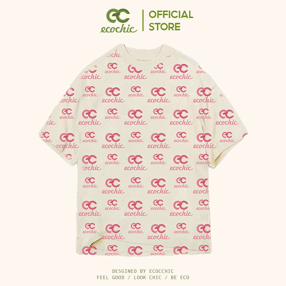 ECOCHIC PRINT LOGO T-Shirt Tee Local Brand Genuine Unisex Loose Form Oversize Premium Cotton 100% D863 