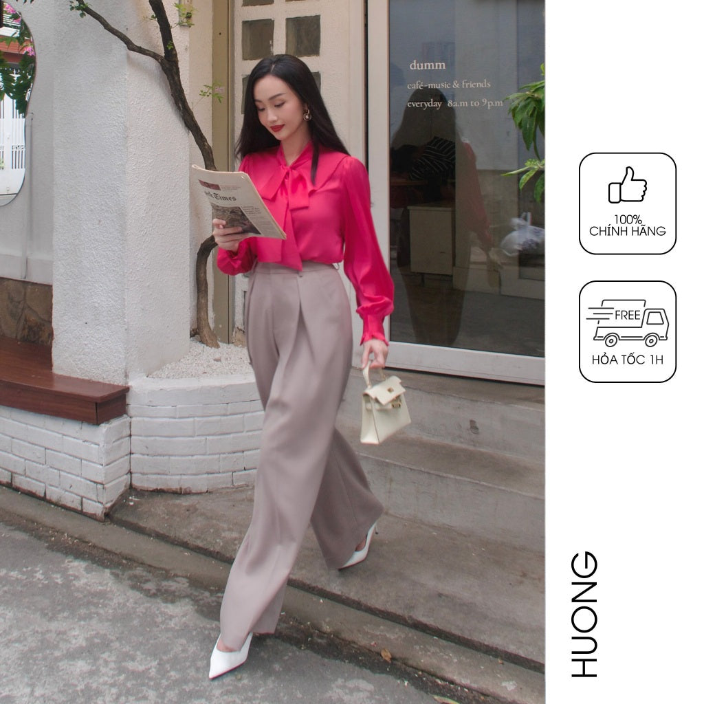 HUONG BOUTIQUE pleated straight-leg pants HBQ108