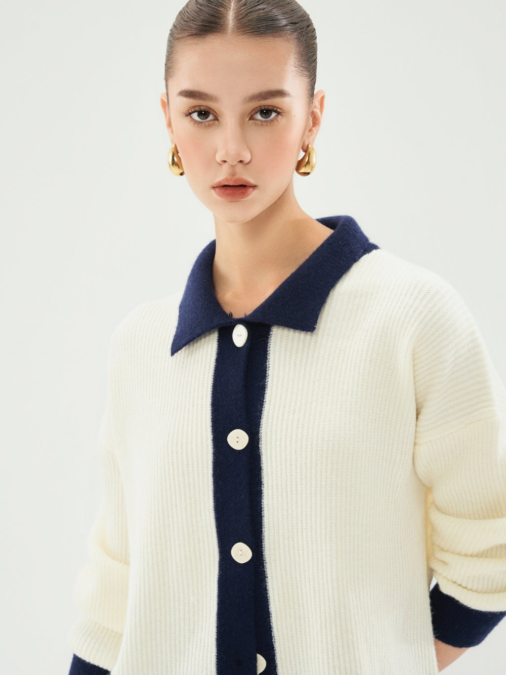 Paloma Button Down Polo Sweater | 4045 | Lana Official