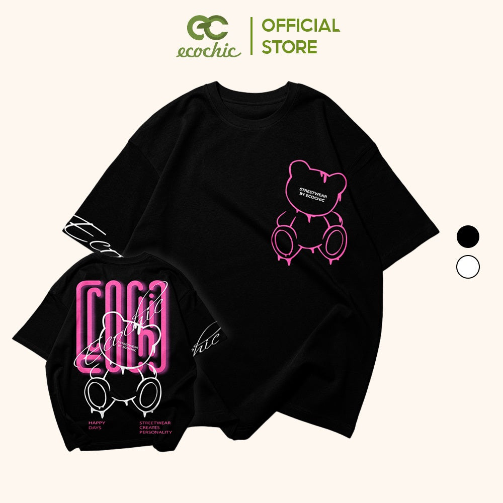 ECOCHIC PINKY TEDDY BEAR T-Shirt Tee Local Brand Genuine Unisex Loose Form Oversize Premium Cotton 100% F020 