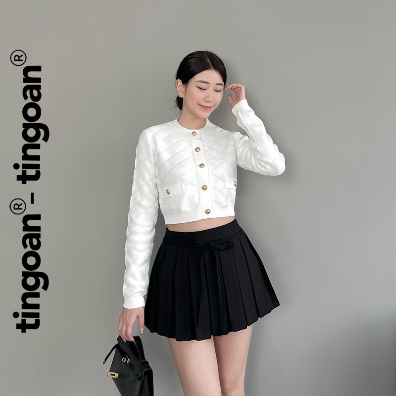 TINGOAN® - Black low-waist skirt with bow tie waist NINA SKIRT/BL LATEST VERSION June 2024