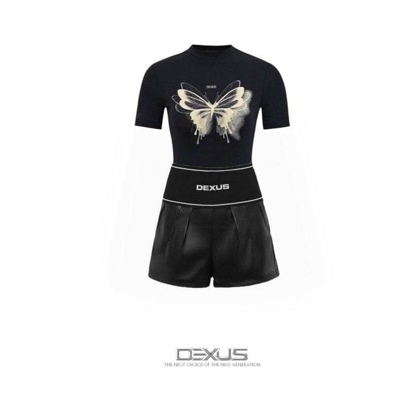 Women's Leather Shorts with Leggings _DXQ70166