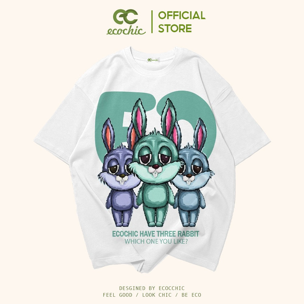 ECOCHIC RABBIT MATE T-Shirt Tee Local Brand Genuine Unisex Loose Form Oversize Premium Cotton 100% F576 