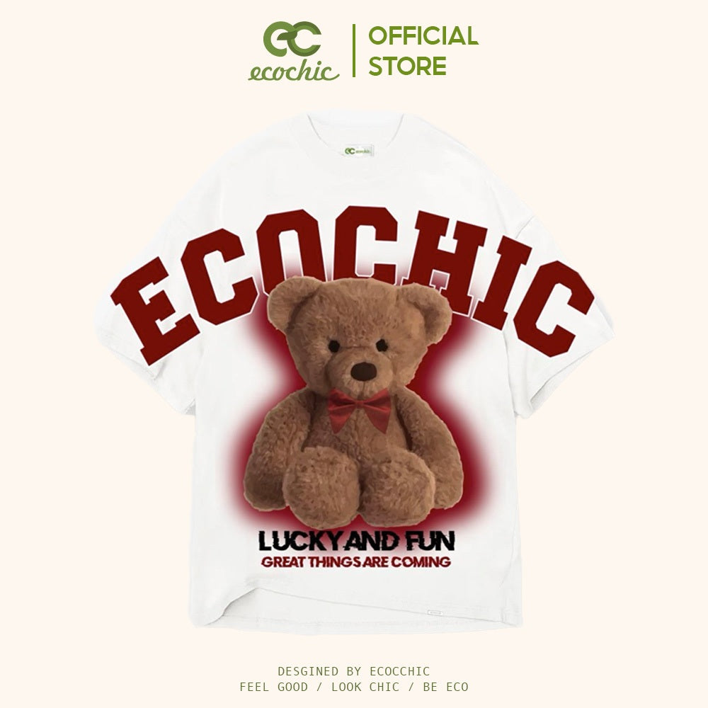 ECOCHIC LUCKY TEDDY BEAR T-Shirt Tee Local Brand Genuine Unisex Loose Form Oversize Premium Cotton 100% F578 