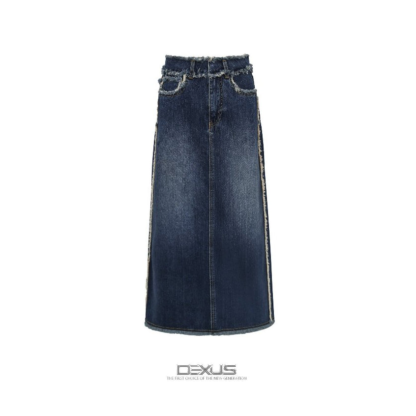 Women's Long Tassel Denim/Jean Skirt _DXCV110026