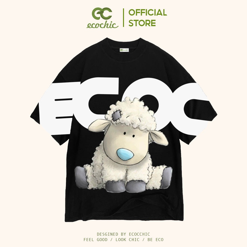 ECOCHIC LAMB T-Shirt Tee Local Brand Genuine Unisex Loose Form Oversize Premium Cotton 100% F589 