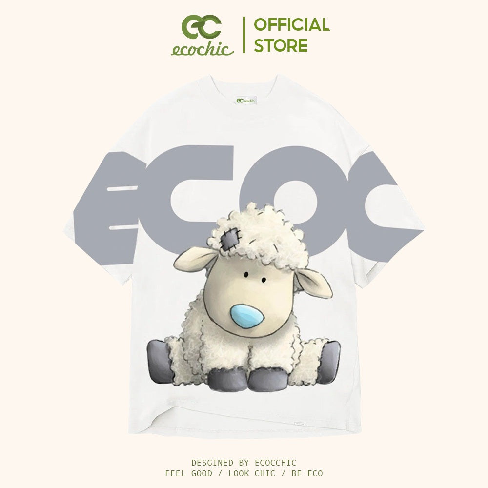 ECOCHIC LAMB T-Shirt Tee Local Brand Genuine Unisex Loose Form Oversize Premium Cotton 100% F589 