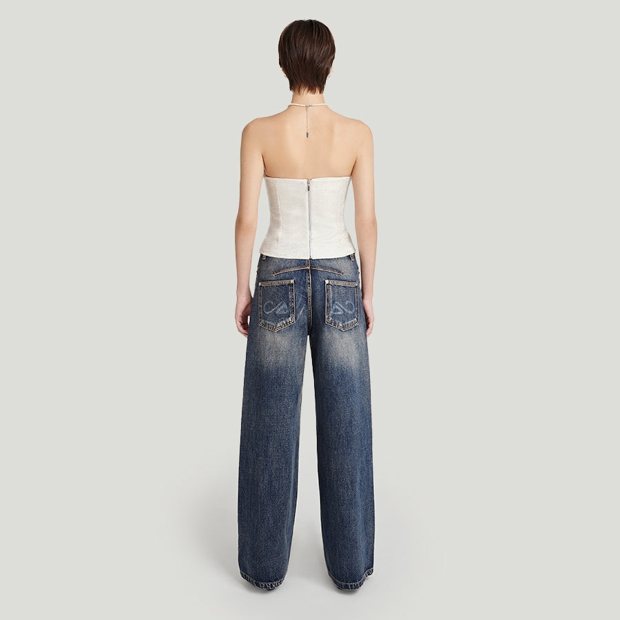 DEAR JOSÉ - PANDORA straight-leg pants in washed denim