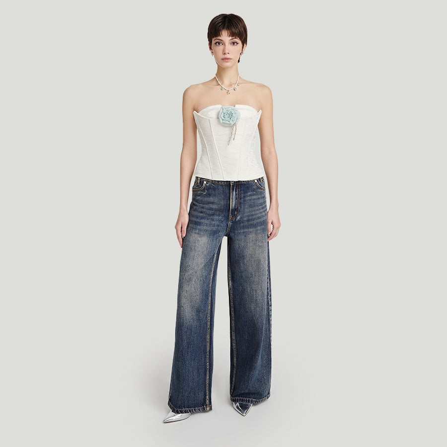 DEAR JOSÉ - PANDORA straight-leg pants in washed denim