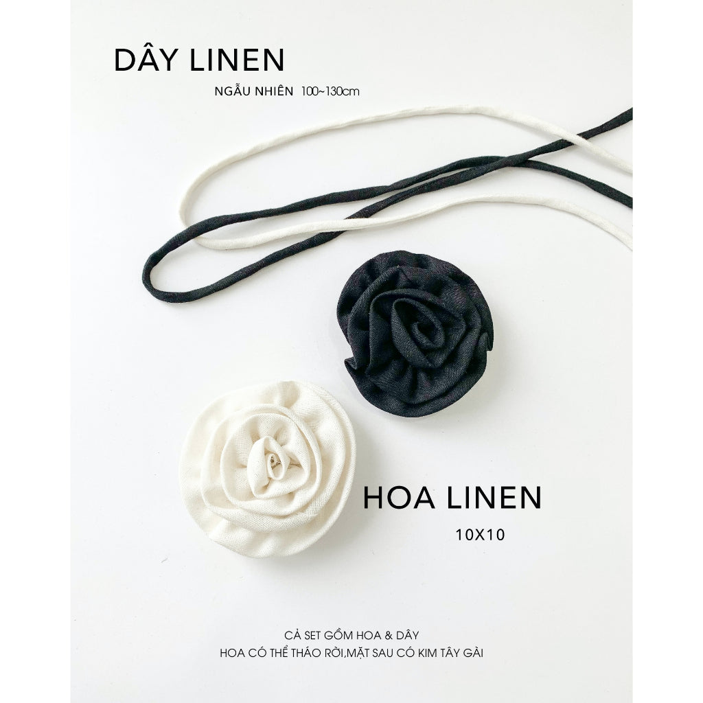 Linen Flower Accessories with Handmade Strings for Brooches and Neck Bows | 4134 | Lana Official