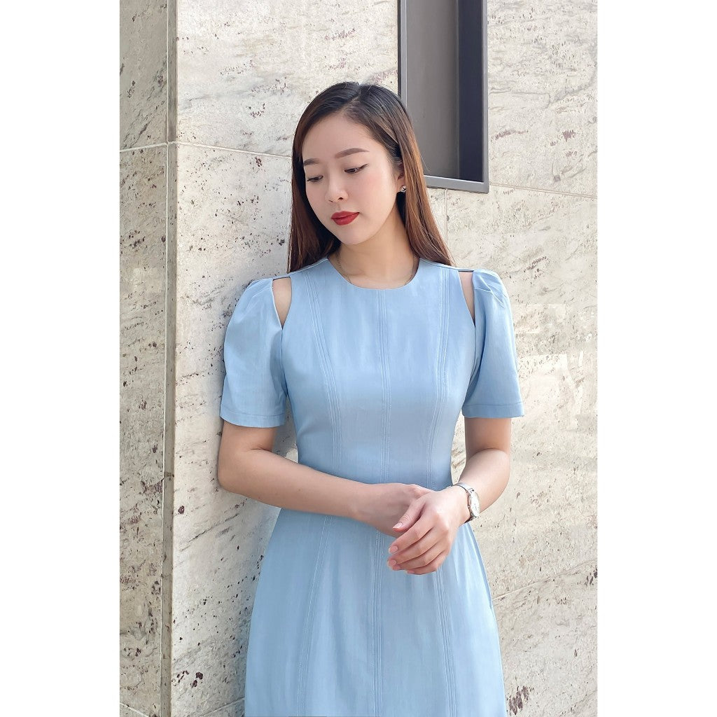 VIEN TRAN V63I24Q001 decorative cut off shoulder dress