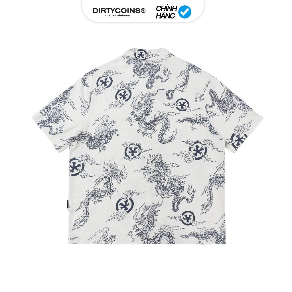 Áo Sơ Mi DirtyCoins Dragon All Print Shirt - Cream