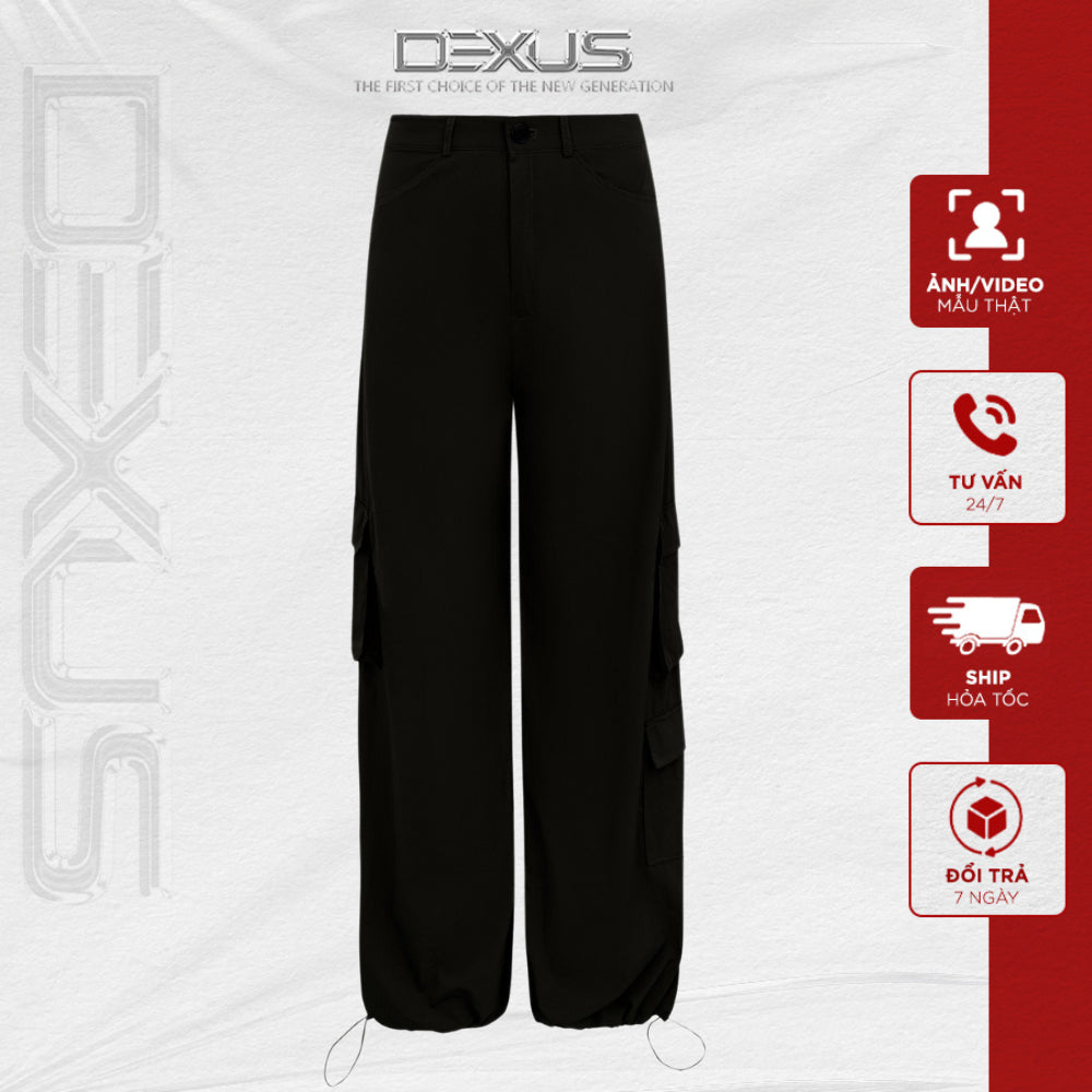 Women's Drawstring Pocket Wind Pants _DXQ120142