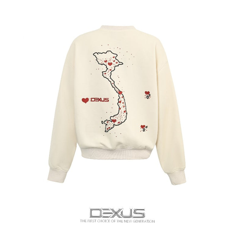 Women's Cream-Colored Vietnamese Patriotic Sweater, Straight Fit _DXA140210