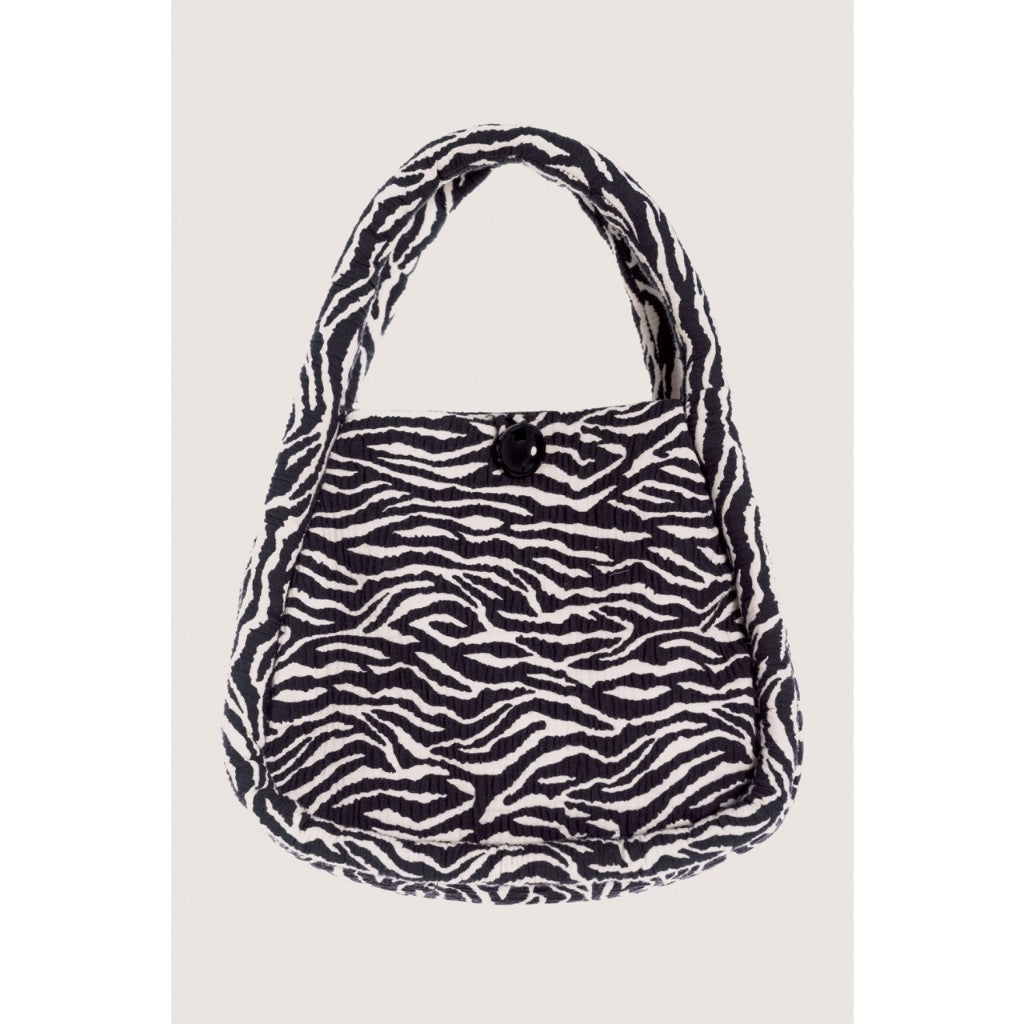 LIBÉ WORKSHOP - Trapezoidal hand bag with zebra pattern